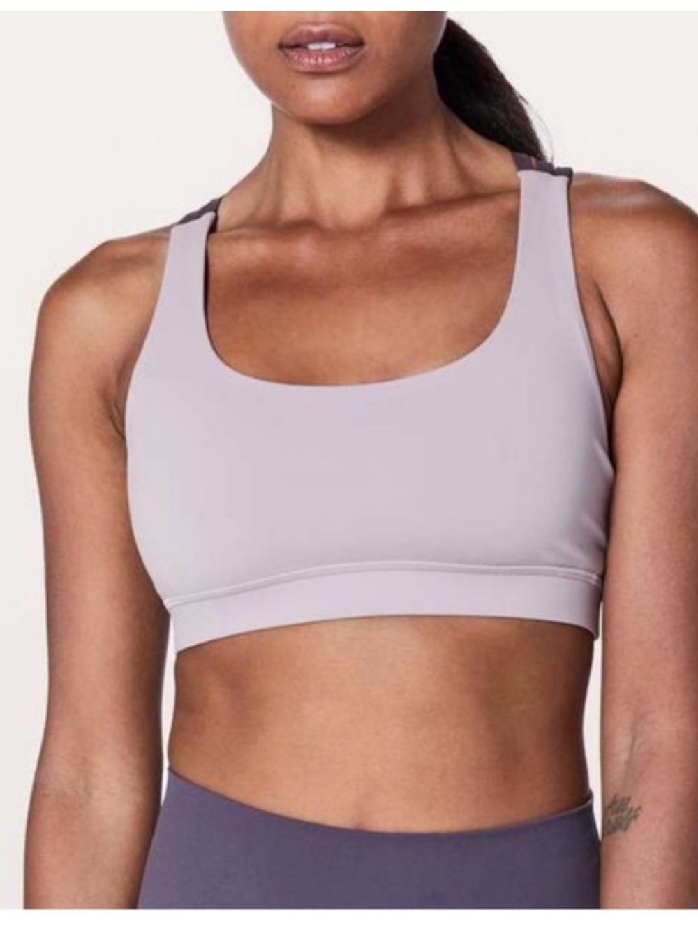 Lululemon Energy Bra Crisscross Strappy Sports Bra - Gray / Pink - Size 8 (Appro